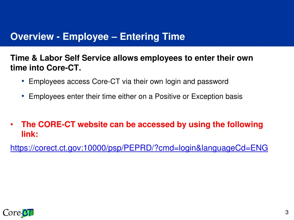 overview employee entering time