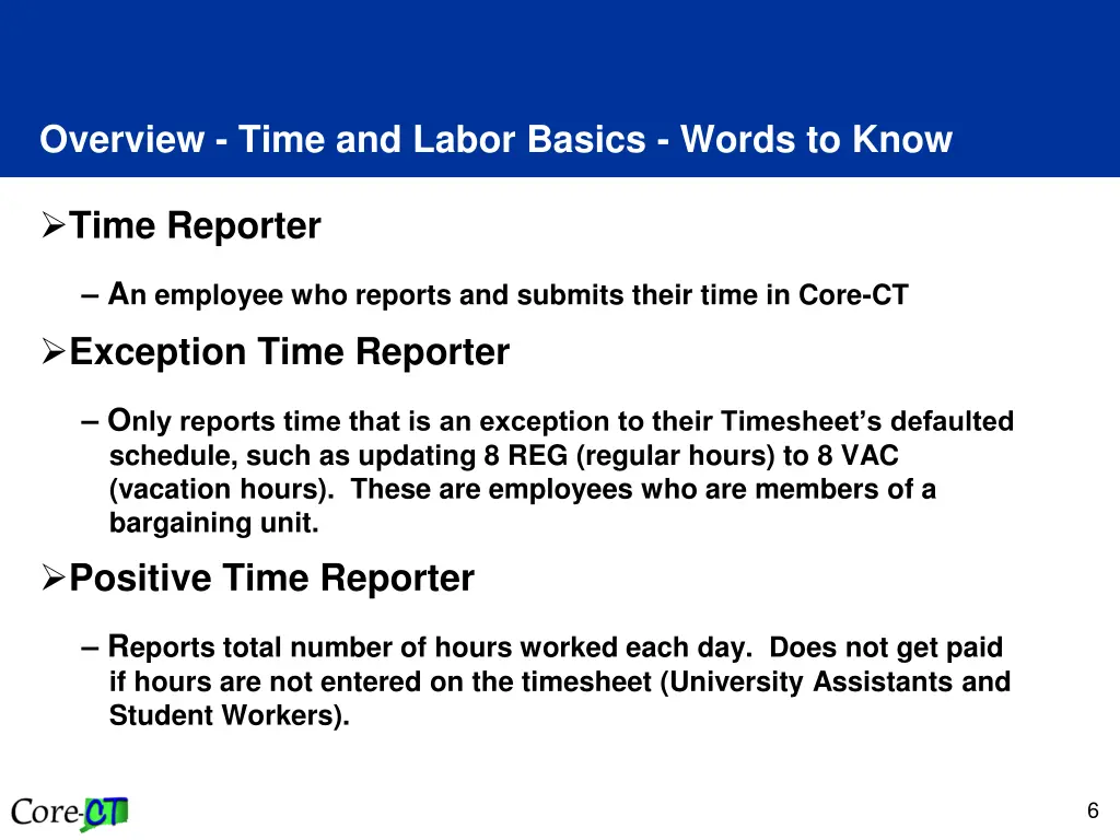 overview time and labor basics words to know