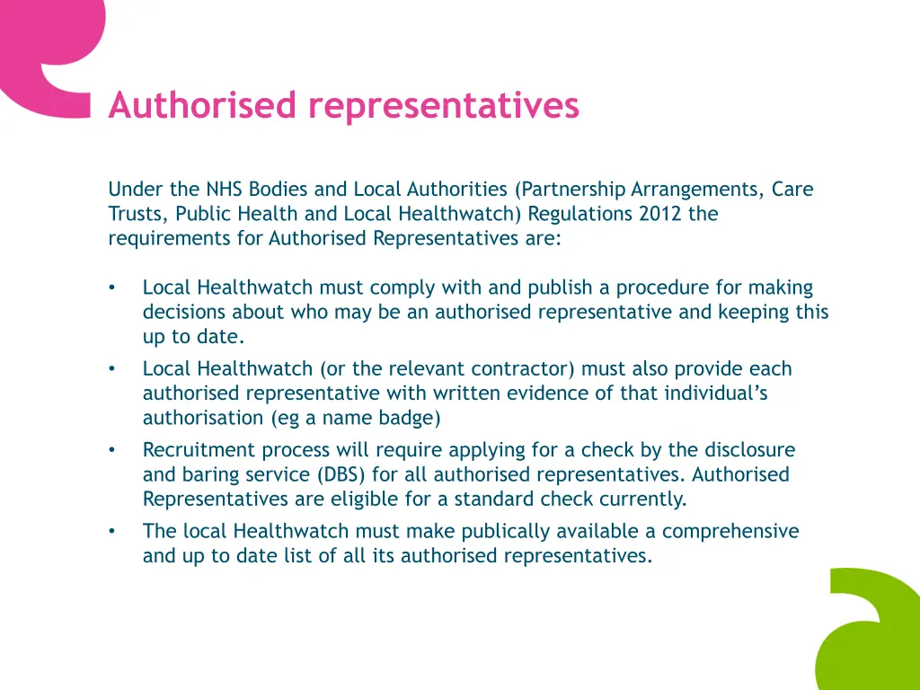 authorised representatives