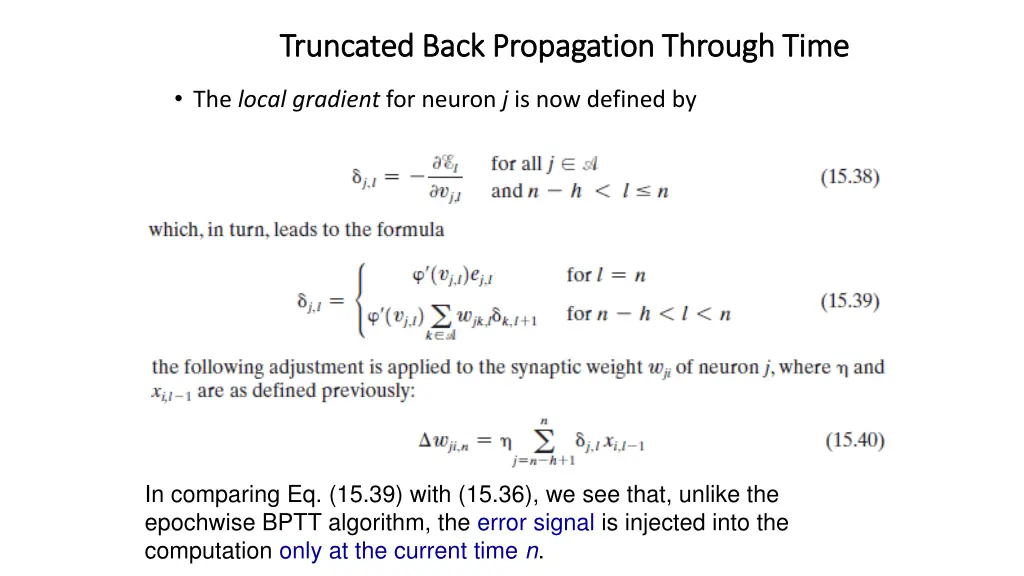 truncated back propagation through time truncated 1