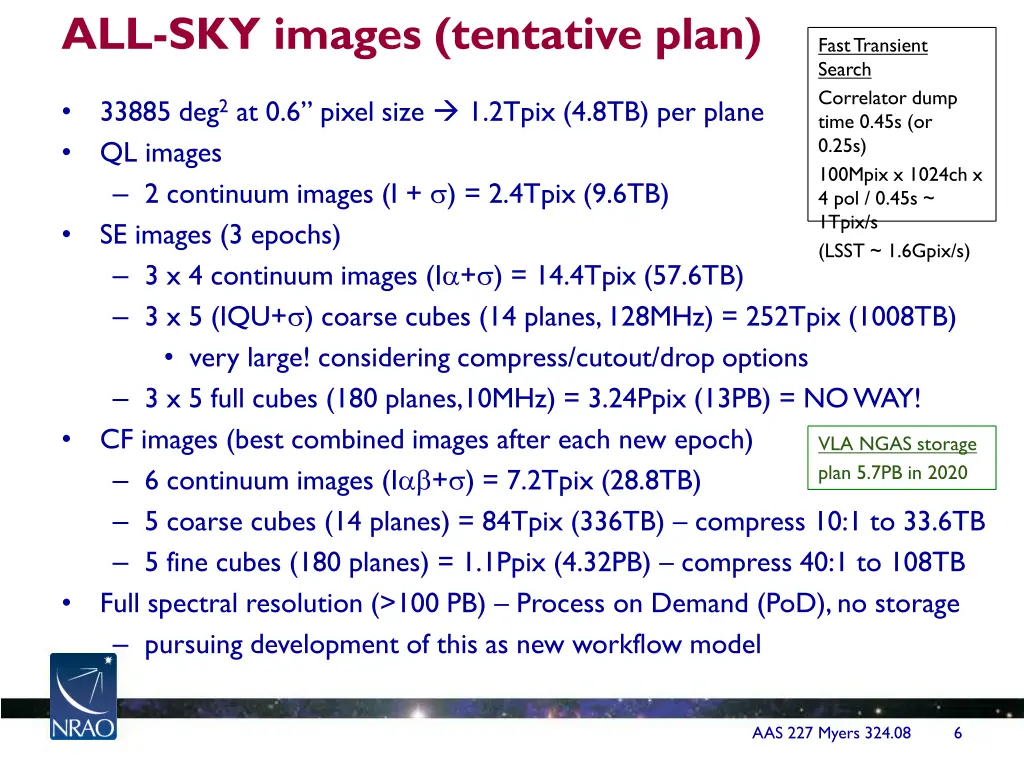 all sky images tentative plan