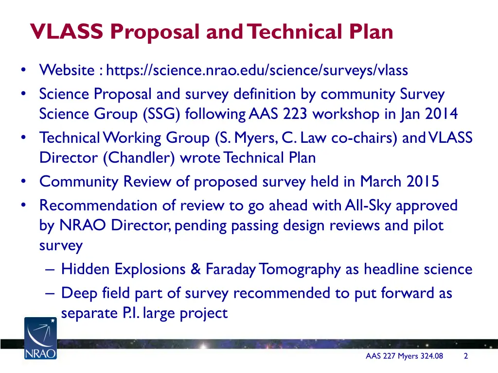 vlass proposal and technical plan