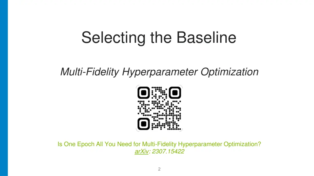 selecting the baseline