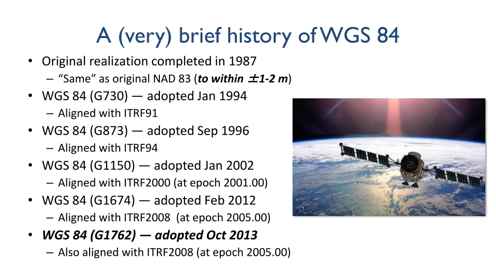 a very brief history of wgs 84 original