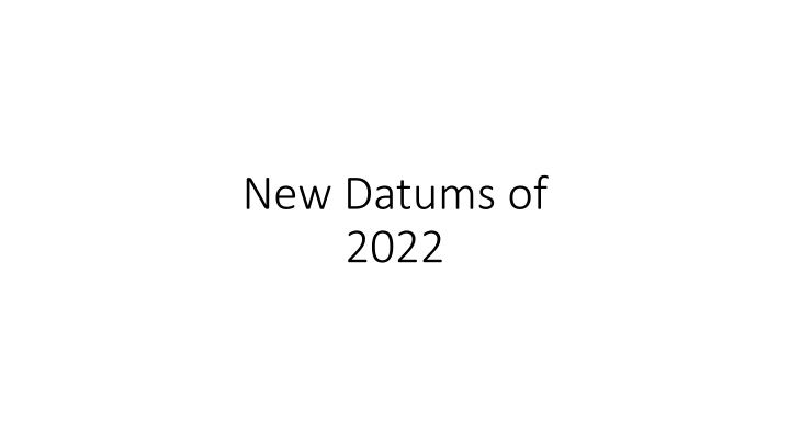 new datums of 2022