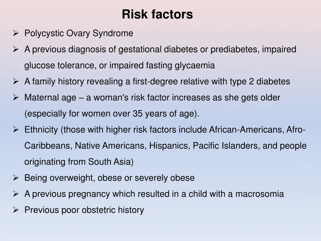 risk factors