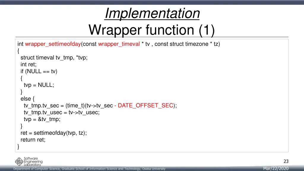 implementation wrapper function 1