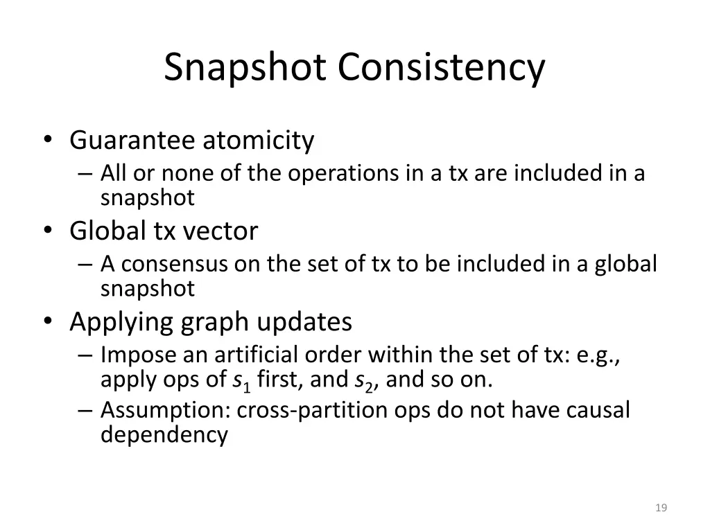 snapshot consistency