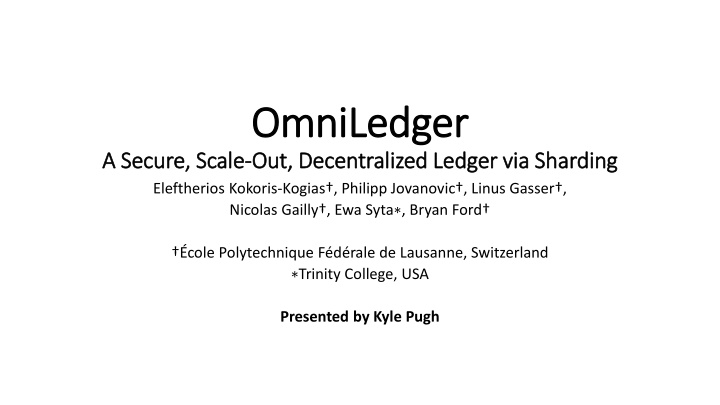 omniledger omniledger out decentralized ledger