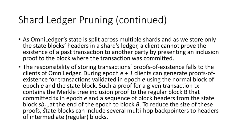 shard ledger pruning continued