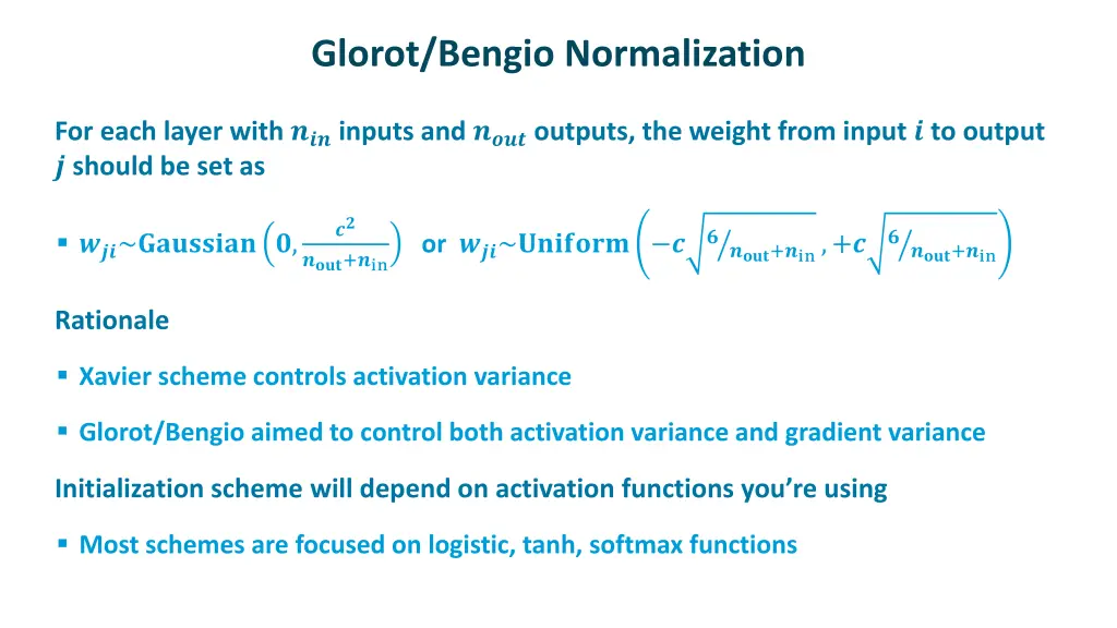 glorot bengio normalization