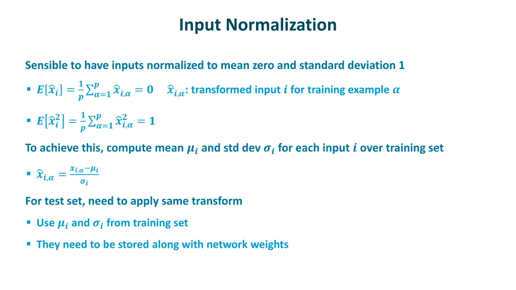 input normalization 1