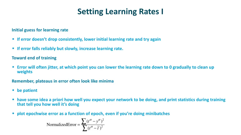 setting learning rates i