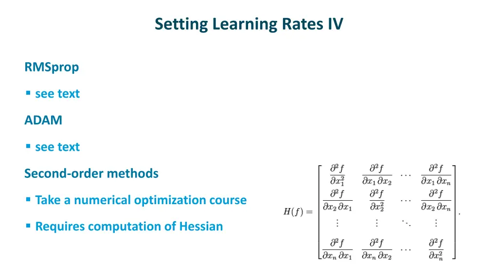 setting learning rates iv