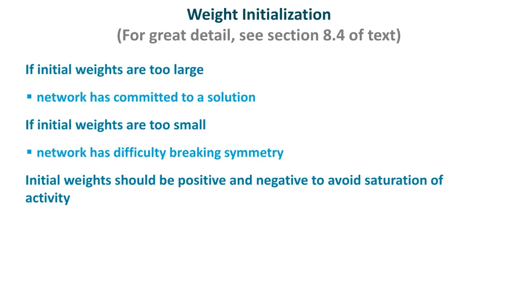 weight initialization for great detail