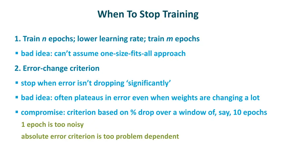 when to stop training