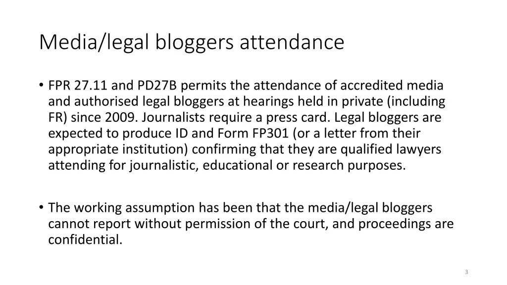 media legal bloggers attendance