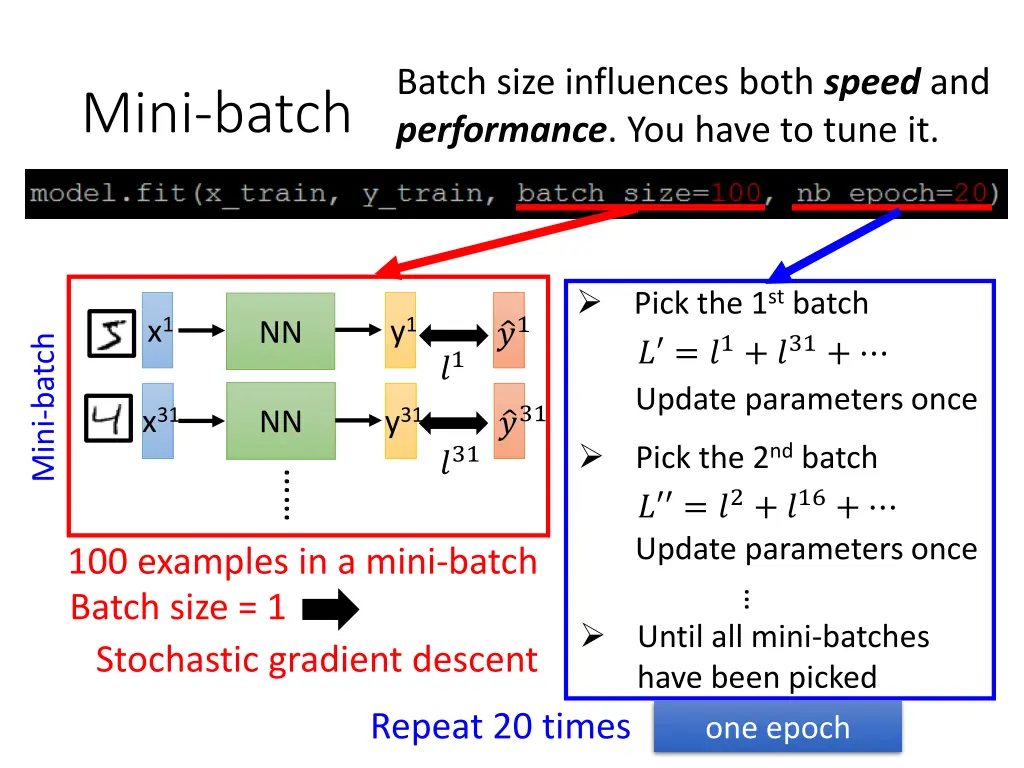 batch size influences both speed and performance