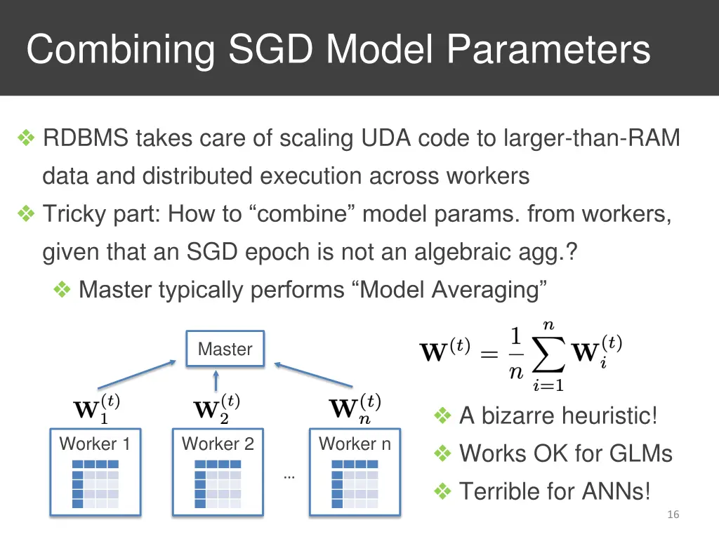 combining sgd model parameters