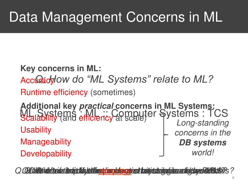 data management concerns in ml