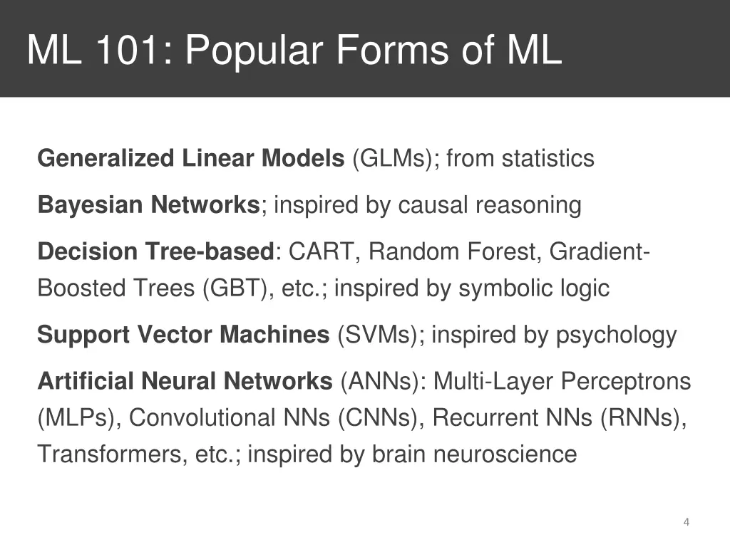 ml 101 popular forms of ml