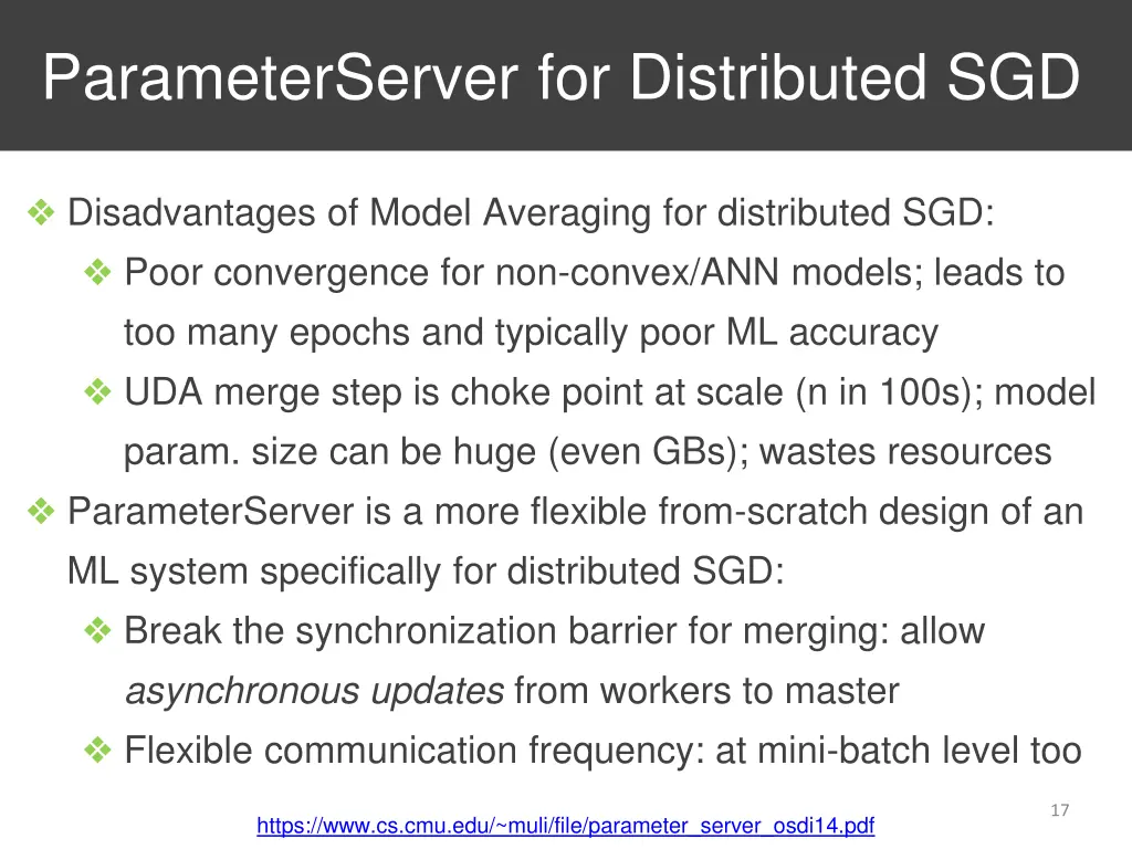 parameterserver for distributed sgd