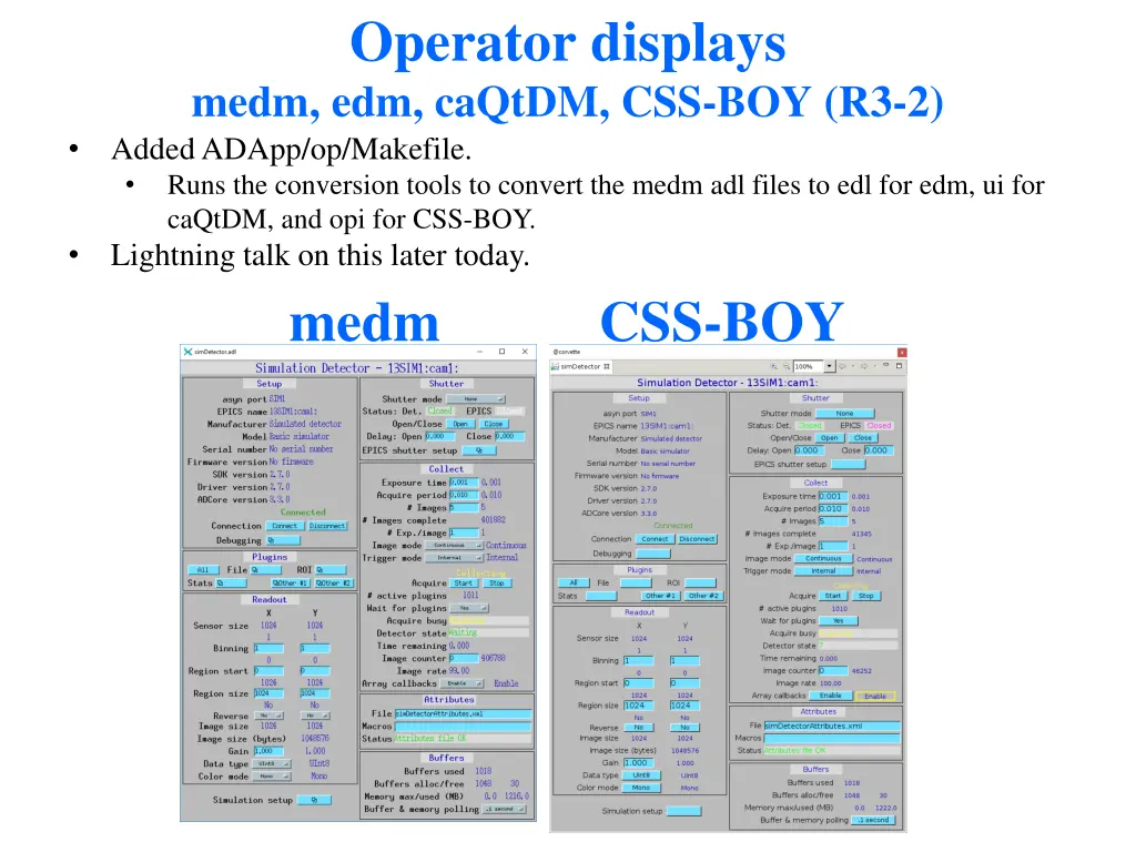 operator displays medm edm caqtdm