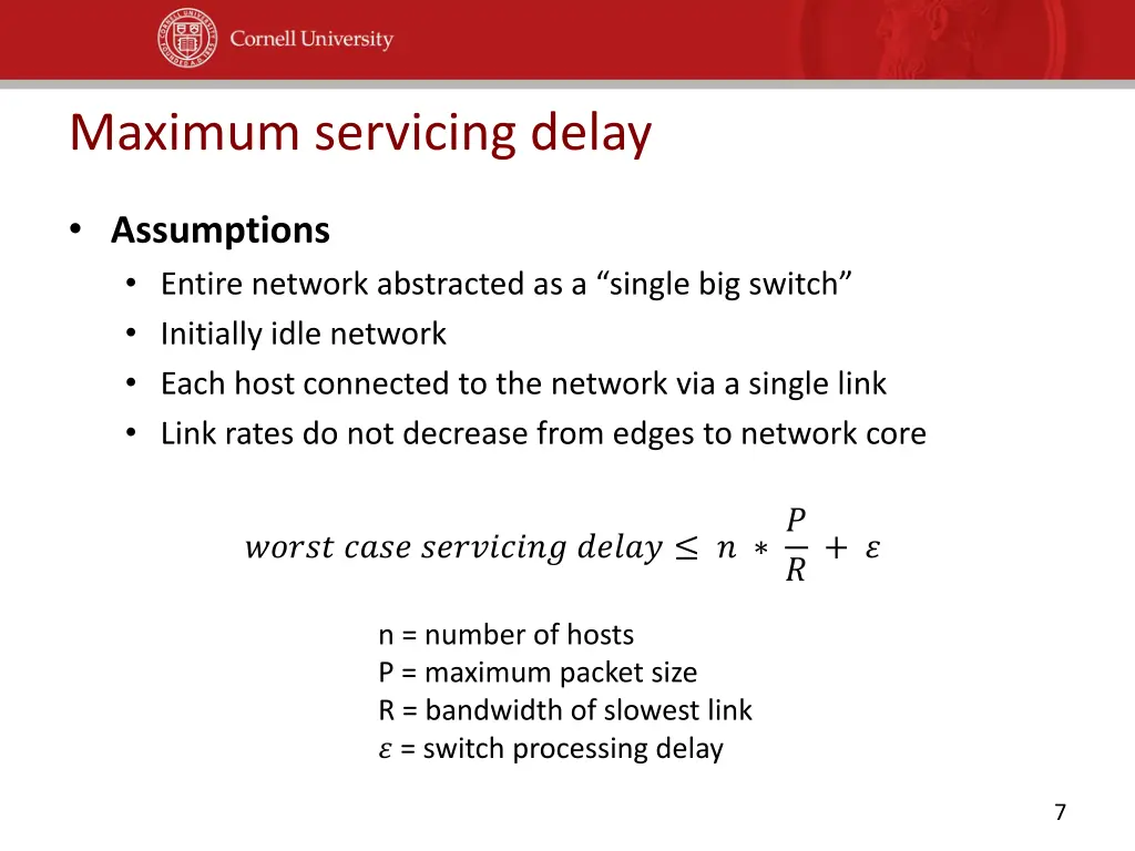 maximum servicing delay