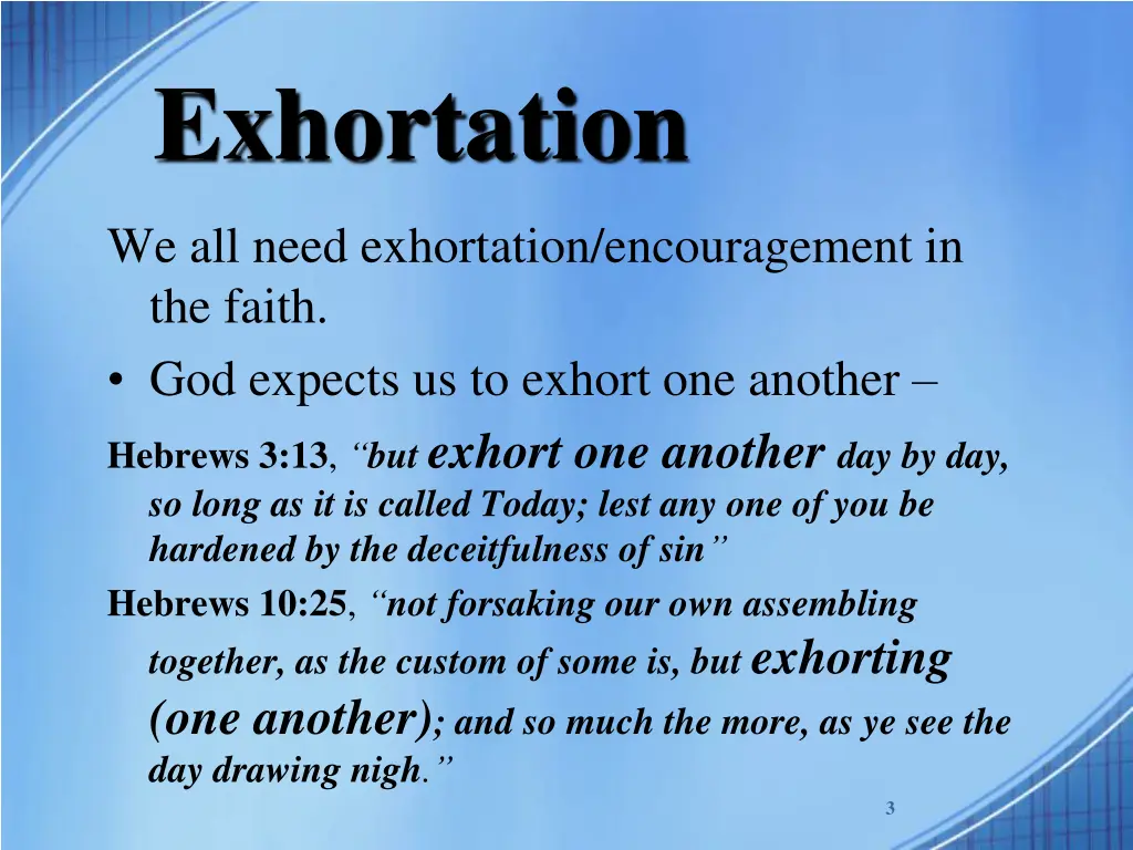 exhortation 1