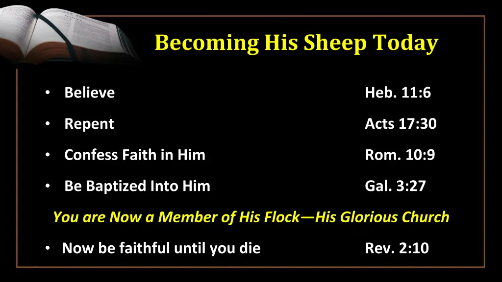 becoming his sheep today