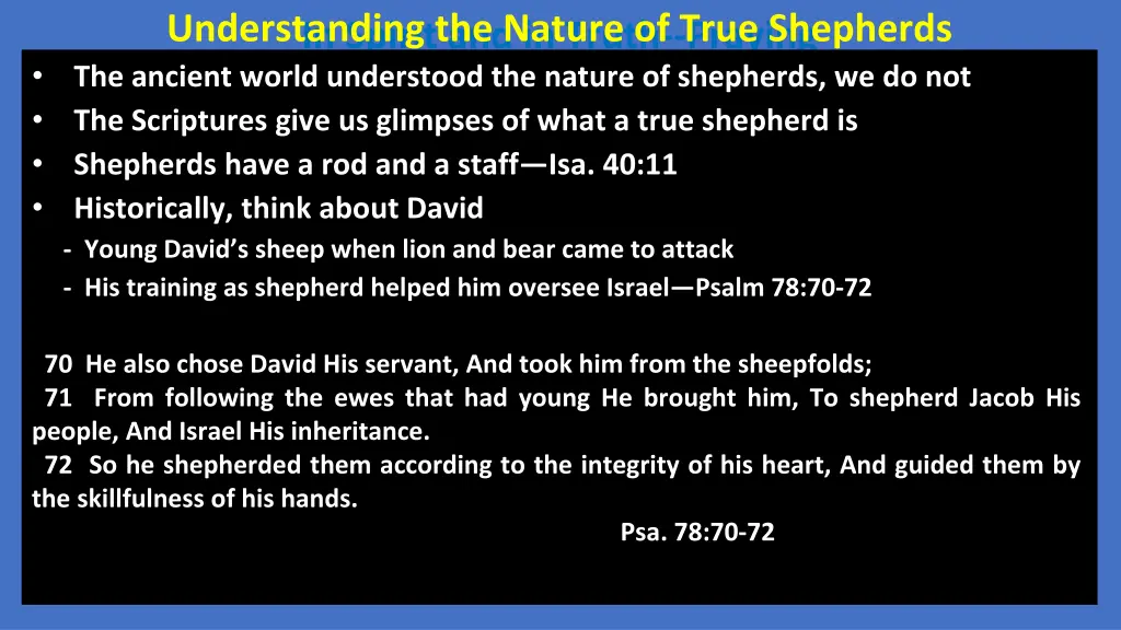 understanding the nature of true shepherds 1