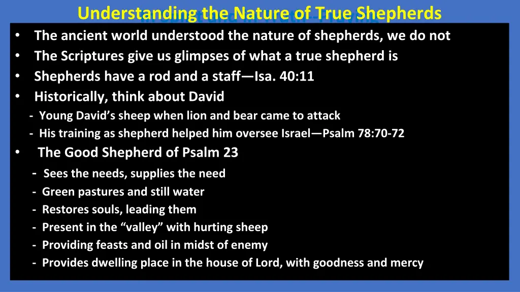 understanding the nature of true shepherds 2