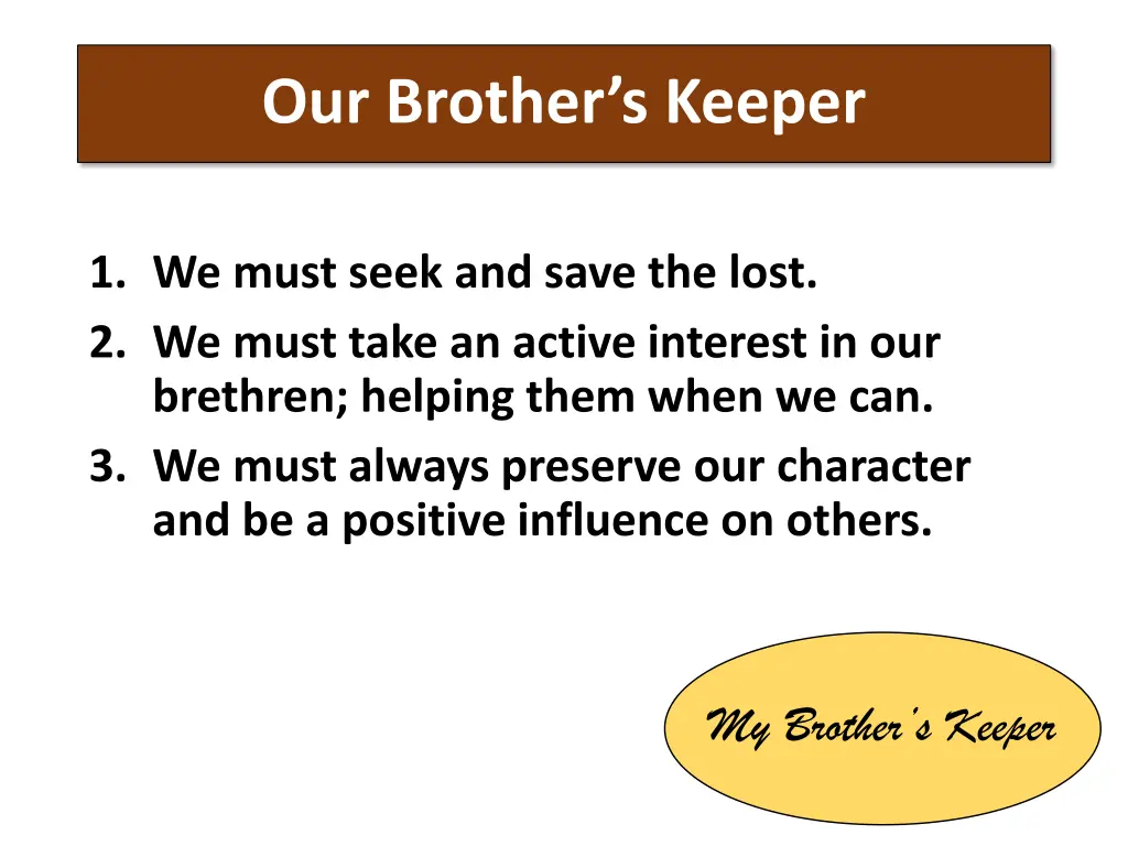 our brother s keeper