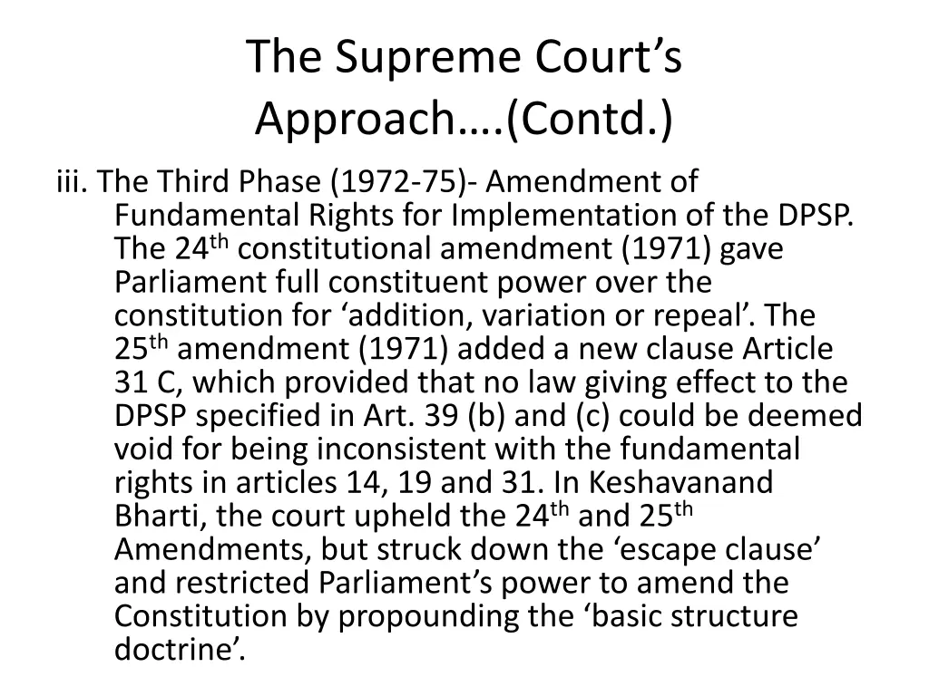 the supreme court s approach contd