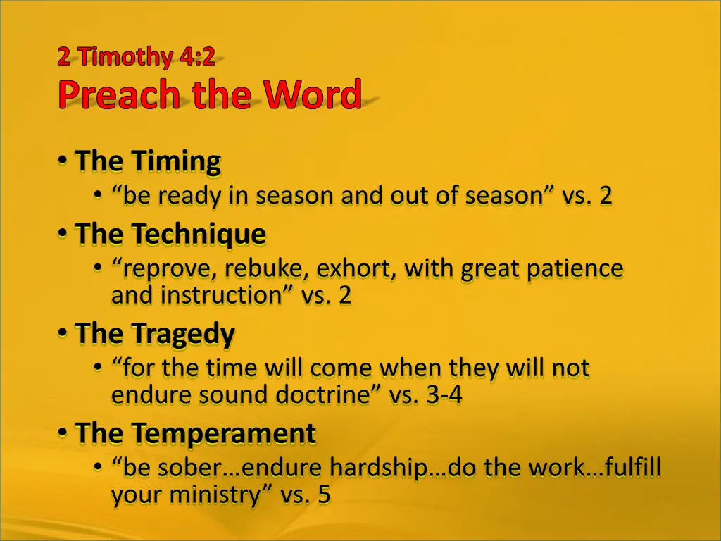 2 timothy 4 2 preach the word 5