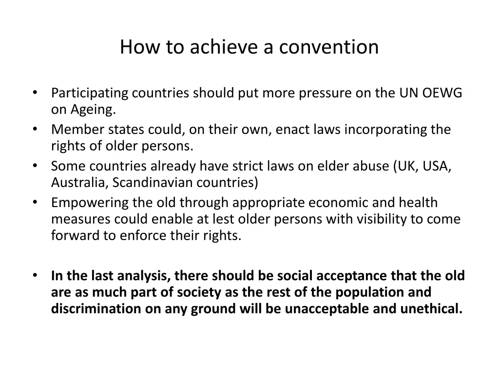 how to achieve a convention