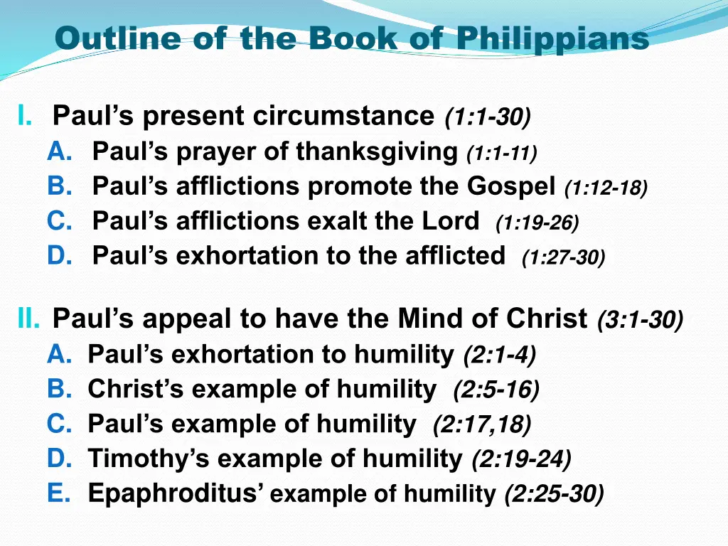 outline of the book of philippians