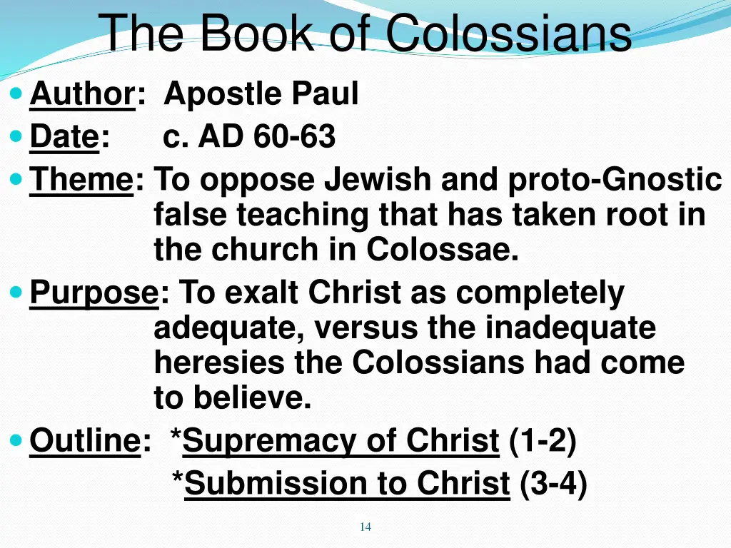 the book of colossians author apostle paul date