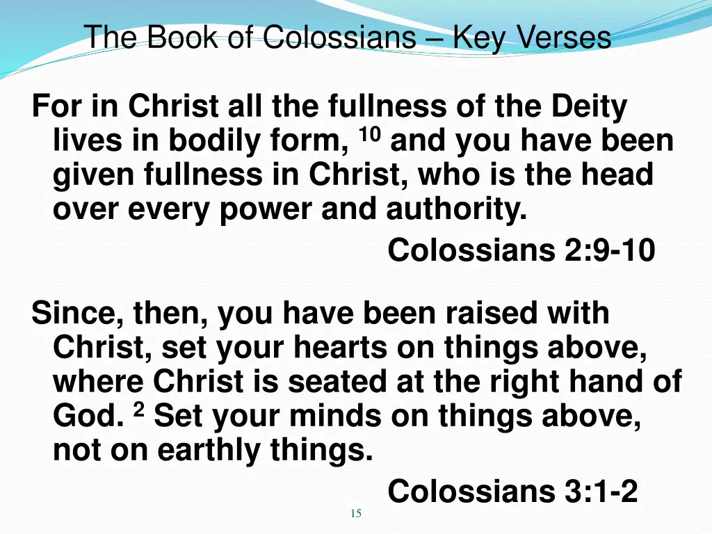 the book of colossians key verses