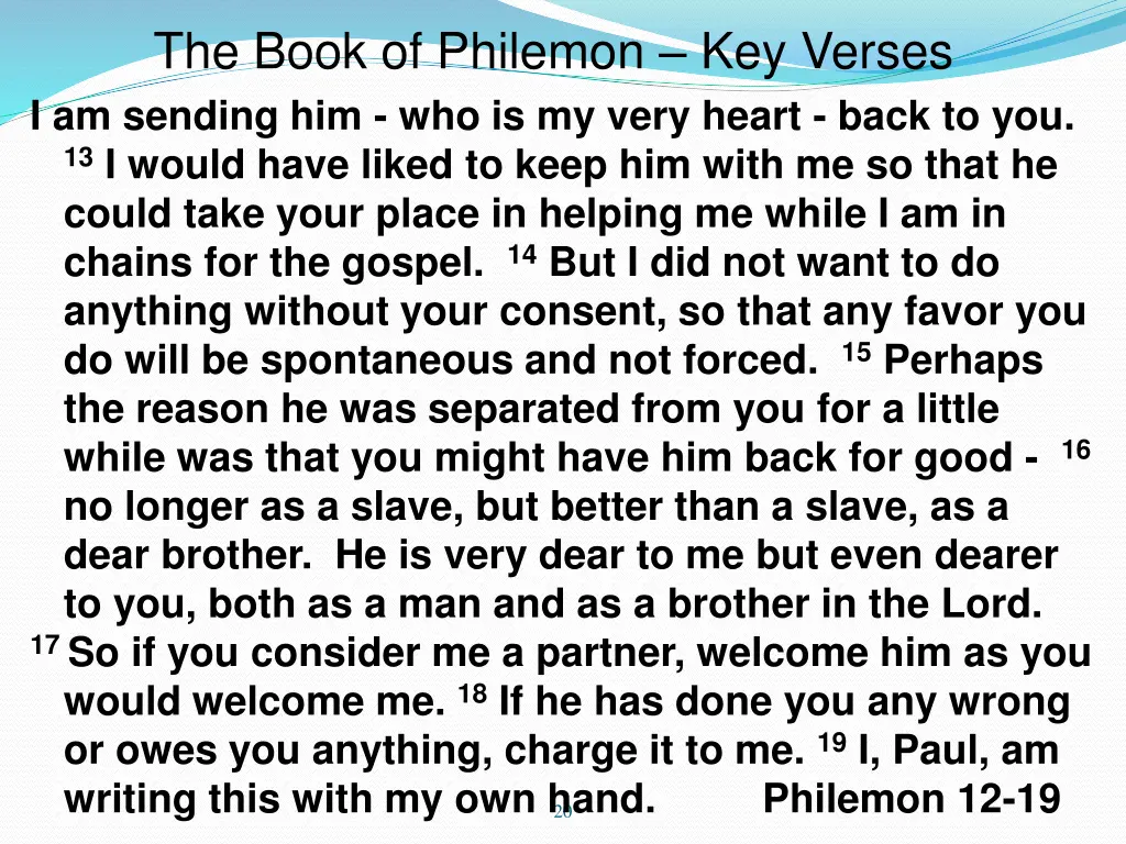 the book of philemon key verses i am sending