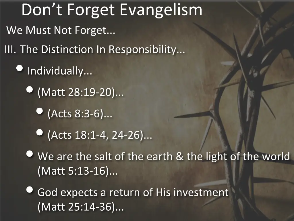 don t forget evangelism we must not forget 2