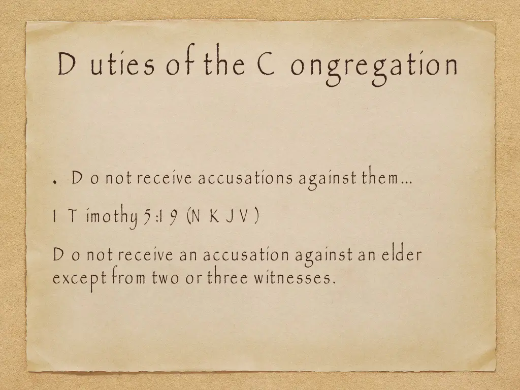 d uties of the c ongregation 3