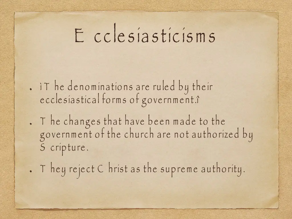 e cclesiasticisms