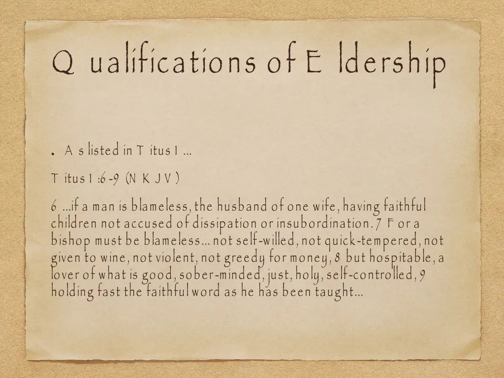 q ualifications of e ldership 16