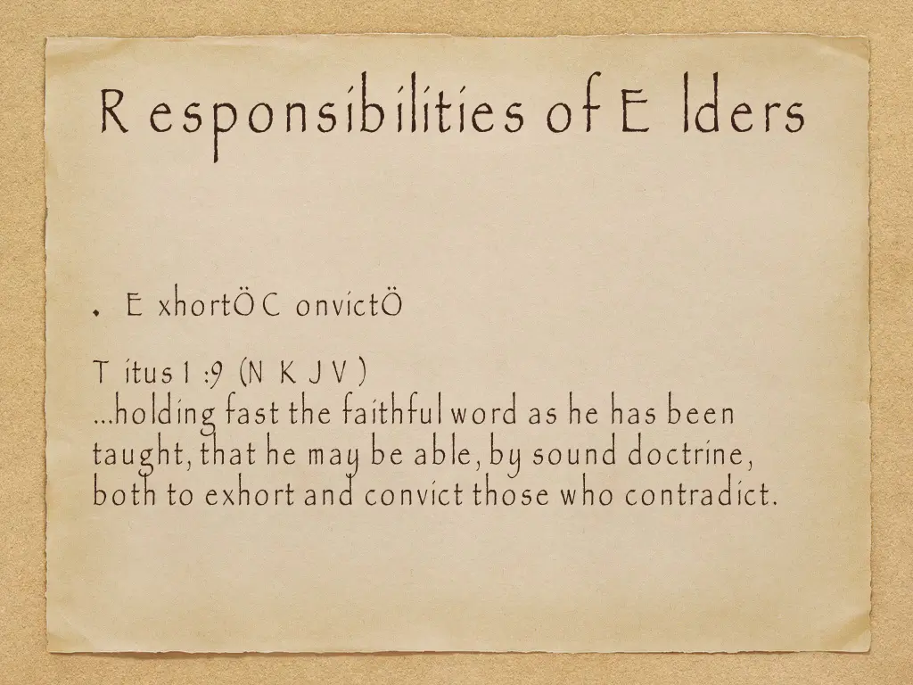 r esponsibilities of e lders 2