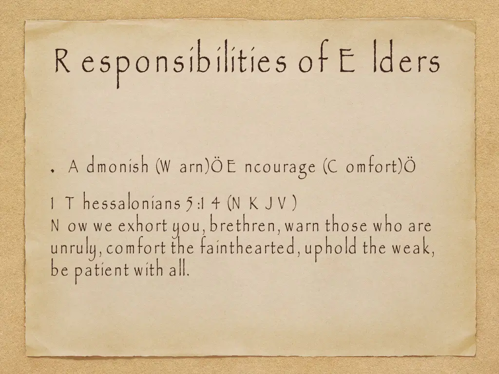 r esponsibilities of e lders 3