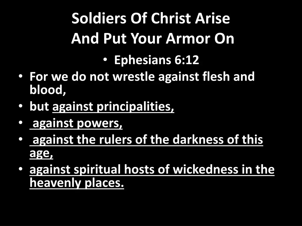 soldiers of christ arise and put your armor 1