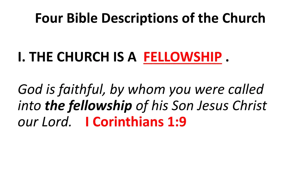 four bible descriptions of the church