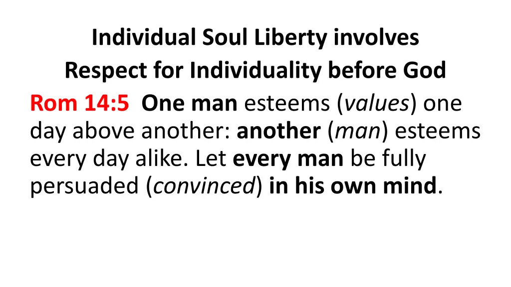 individual soul liberty involves respect