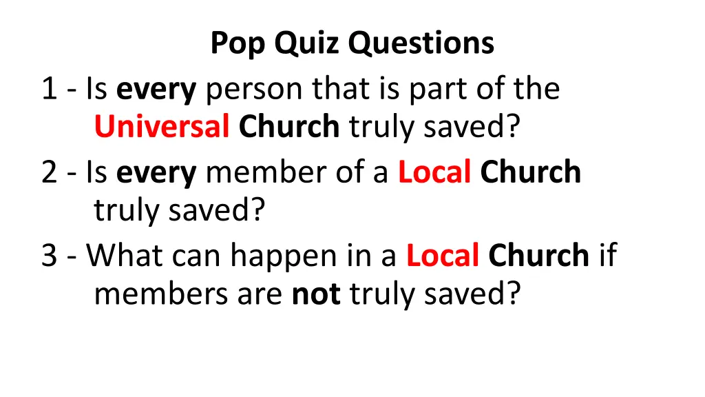 pop quiz questions